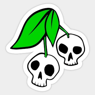 Cherry Skulls - White Sticker